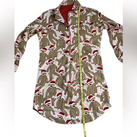 Nick & Nora, Christmas Sock Monkey Sleepshirt, Size Small - Picture 6 of 9